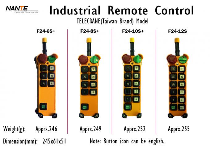 Original à télécommande industriel par radio tenu dans la main de Telecrane de 8 boutons de Taïwan 0